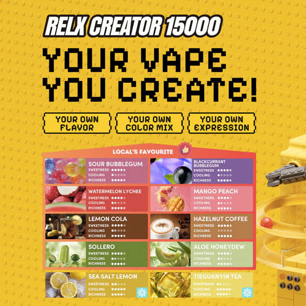 RELX CREATOR 15000 PUFFS DISPOSABLE